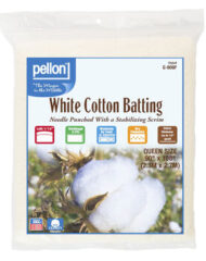 G-120P - 100% Bleached Cotton King Size Batting, 120" by 120", White PKG