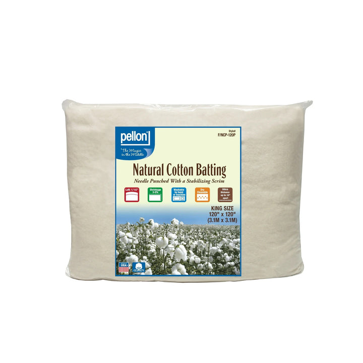 F/NCP-120 - 100% Cotton Natural Blend 80/20 Batting King-Sized 120in x 120in PKG